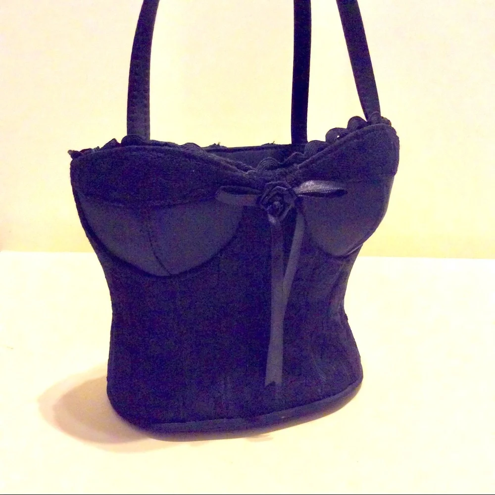 Unique Black Corset Inspired Statement Purse - Picture 1 of 7